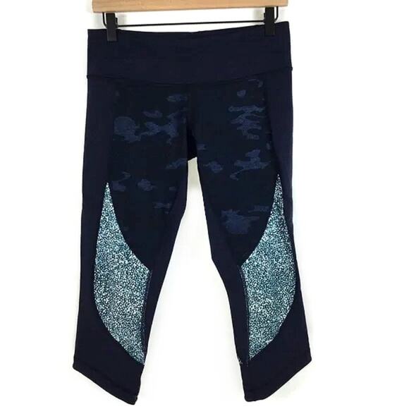Lululemon Wunder Under Crops Sashiko Camo size 8